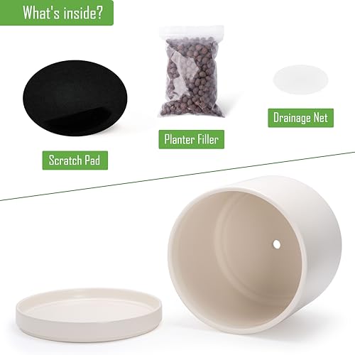 16 Inch Ceramic Planter Pot (XXX-Large / Oatmeal)
