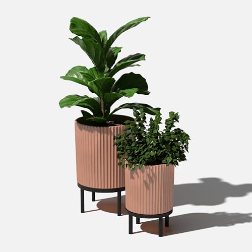Demi Series Raised Duo Planters (Terracotta/Black / Bundle)
