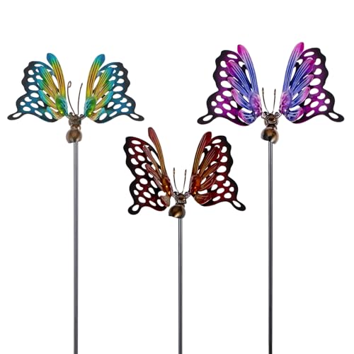 3 Pack Butterfly Decorative Garden Stakes (Butterfly-c)