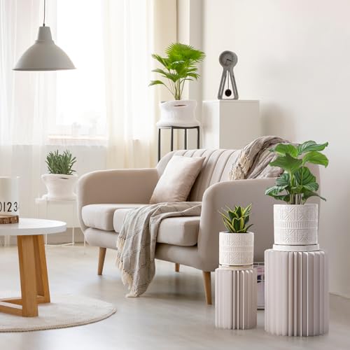 Ceramic Plant Pots Indoor (8 inch / White1)
