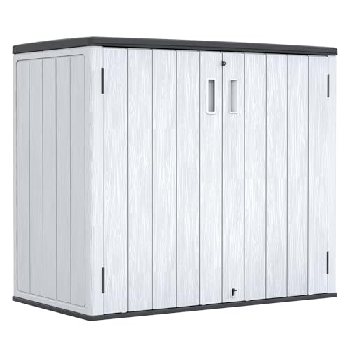 37 Cu.ft Outdoor Storage Cabinet with One Tool Kit (Gray-37 cu ft)