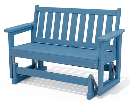 2 Person Patio Glider Bench (Navy Blue / 1 Pack)