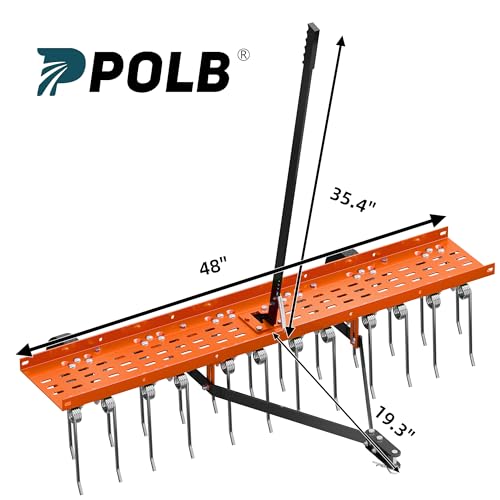 48" Tow Behind Dethatcher with 24 Spring Steel Tines