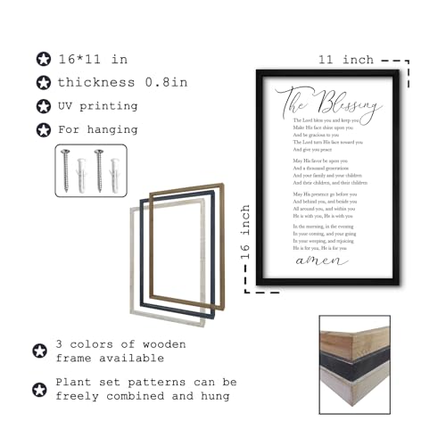 The Blessing Bible Verse Wall Art (16"L x 11"W / The Blessing (Black))