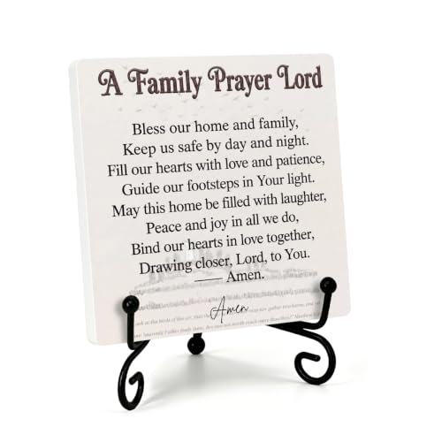 Christian Gifts Prayer Plaque for Home Book Shelf Table Decor 6.3x6.3 In 01 (Multicolor 1726 / Wooden sign with iron frame（6.3 x 6.3 inches）)
