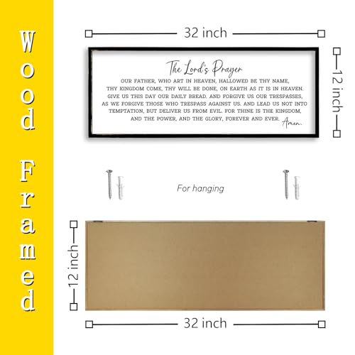 Our Father Prayer Wall Decor (32"L x 12"W / Our Father Prayer (Black))