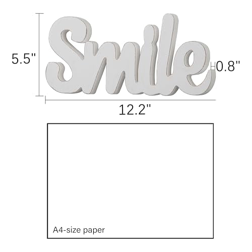 Rustic Smile Sign for Tabletop 12 Inch (Smile)