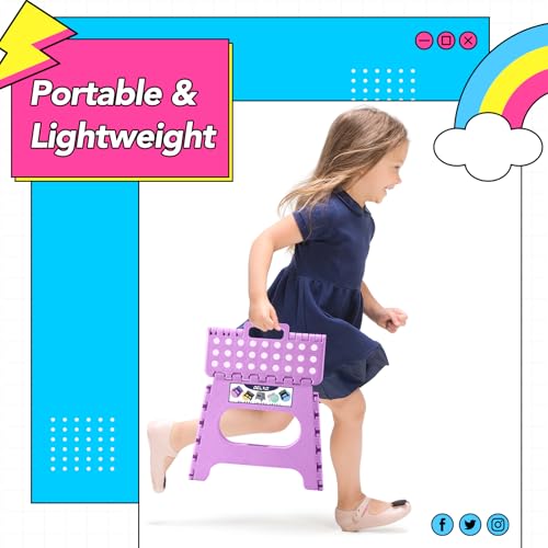 Folding Step Stool 11 Inch (Light Purple / 11 Inch)