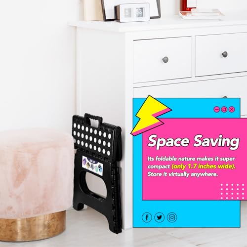 Folding Step Stool 11 inch 2 Pack (Black / 11 Inch-2 Pack)