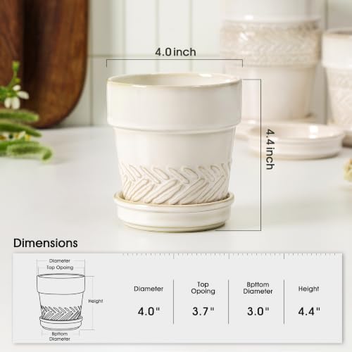 Succulent pots (4inch-beige / Large)