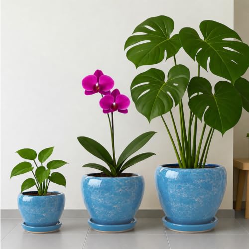 8 Inch Plant Pots (Gemstone Blue / 8 Inch)