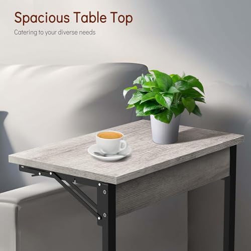 24" TV Tray Table Set of 4 (Ivory White / 4PK)