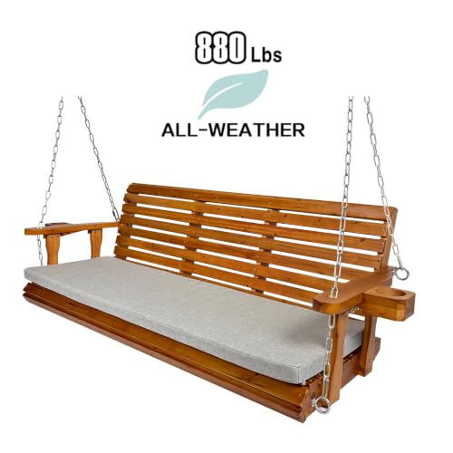 Wooden Porch Swing 3 (Cedar Tone / 5.5 FT Extra Large)