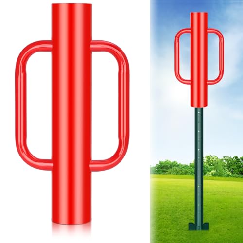 8LB T Post Driver with Handles (8LB / Red)