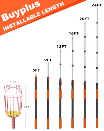 30ft High Reach Fruit Picker with Basket Telescoping (24FT)