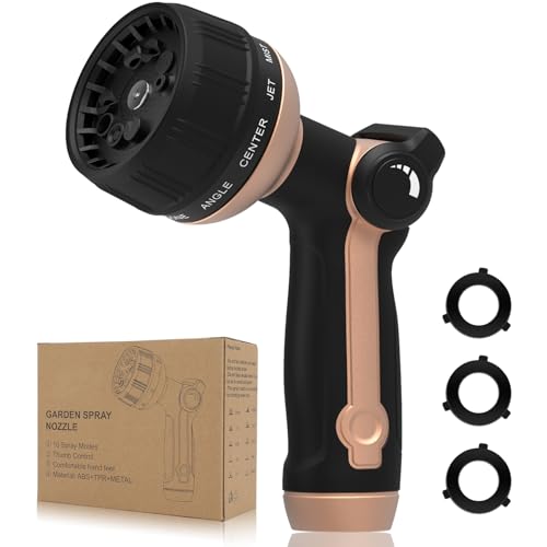 Garden Hose Nozzle Heavy Duty (Rose Gold+Black)