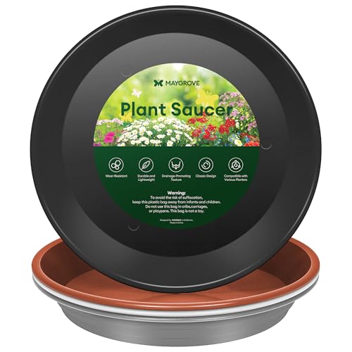 4 Pack 10" Plant Saucers Heavy Duty Plastic Plant Trays for Pots (10"(4 pack) / Multicolor Set)