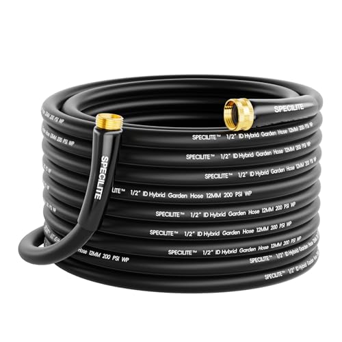 Lightweight Garden Water Hose 50 Ft x 1 (Black / 50 FT)