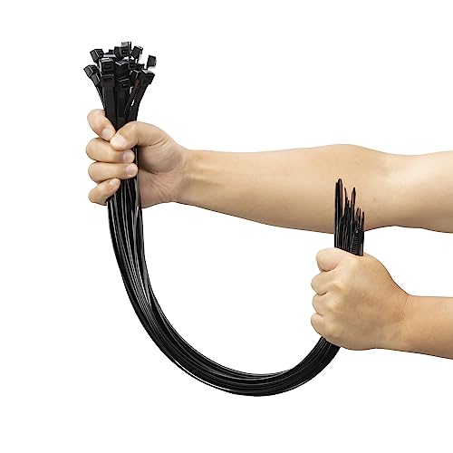 24 inch Black Long Zip Ties Heavy Duty 300 PCS (Black / 24 inch(200lb))
