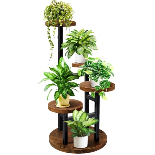 4 Tier Plant Stand Indoor (4 Tier-Brown)