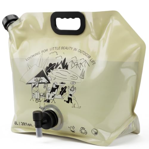 2.1 Gallon Collapsible Water Container with Spout (Beige / 268.8 Ounces)