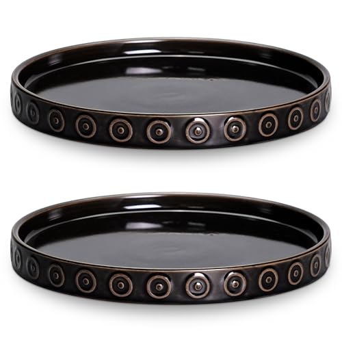 Plant Trays for Pots 7.5 Inch (7.5 Inch (2 Pack) / Black)