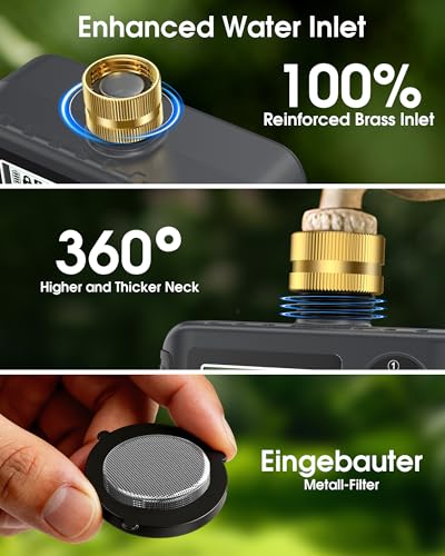 Water Timer with Brass Inlet (Black / 3 Outlets)