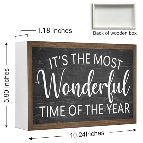 It's The Most Wonderful Time of The Year Wooden Box Sign Desk Decor (It's The Most Wonderful Time)