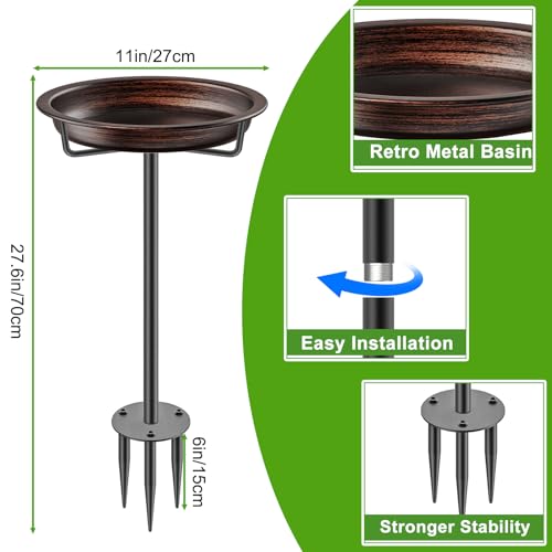 Bird Baths for Outdoors (Retro Brown)