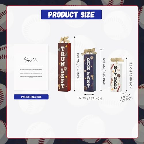 Smile Wooden Baseball Decor Blocks (Baseball)