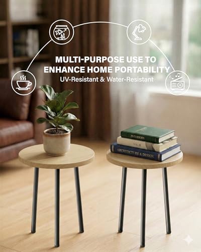 Plant Stand Indoor 2 Pack (Burlywood / 14"&14")