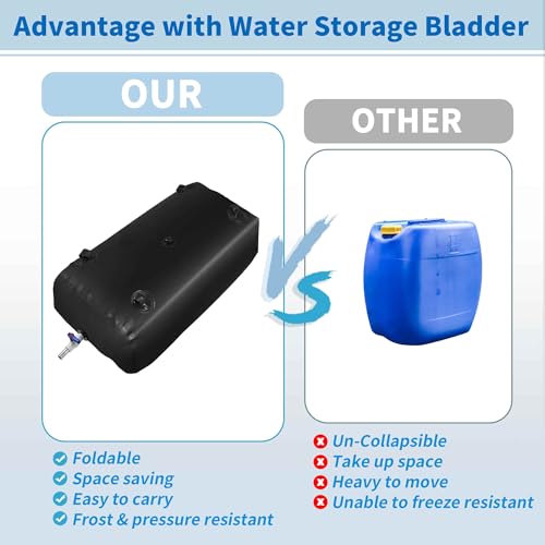 400L 105.7 Gal Water Storage Bladder Large Capacity Foldable (400 L/105.7 Gal / Black)
