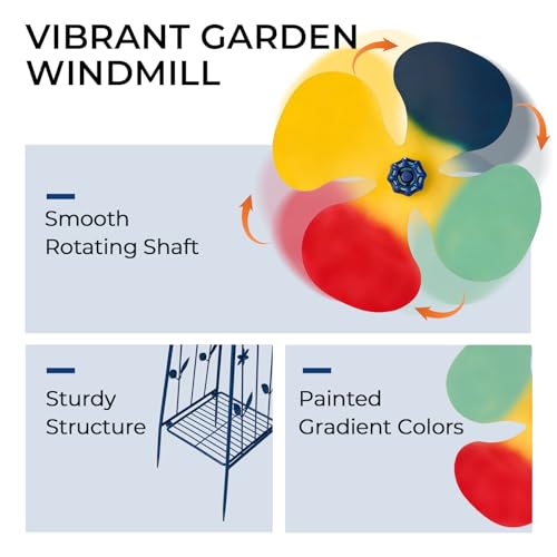 8FT Ornamental Windmill for Yard (6.2ft-blue)