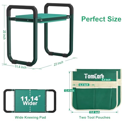 Garden Kneeler and Seat (Green / 11.14" Ultra-Wide Kneeling Pad)