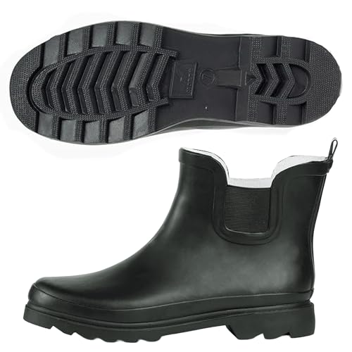Women's Waterproof Ankle Rain Boots (8 / Matte Black)