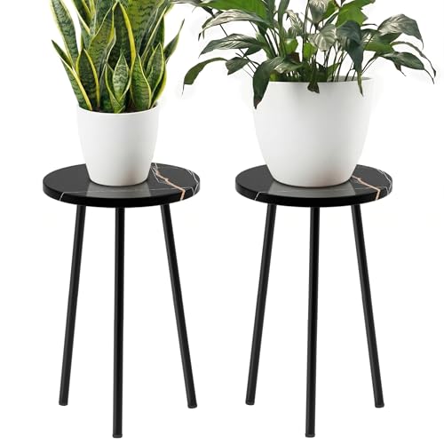 Plant Stand Indoor 2 Pack (Black Marble / 20"&20")