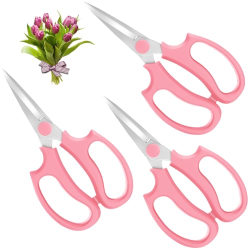Flower Scissors (3 Pack / Pointed-pink)