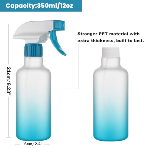 12oz 350ml Plastic Spray Bottles 2 Pack (Blue)