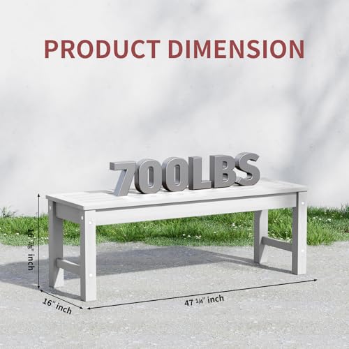 47" Backless Outdoor Bench for 2 (2 Count)