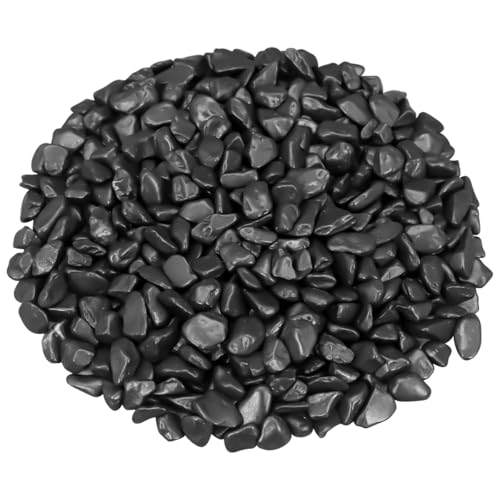 Decorative River Rocks & Landscaping Pebbles for Potted Plants (2 Pounds / Black)