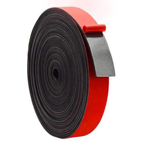 Solid Neoprene Rubber Strips with Adhesive Backing 1 (25 Foot)