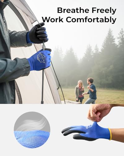 Men's Ultra Thin and Lightweight Working Gloves with Grip (12 Count)