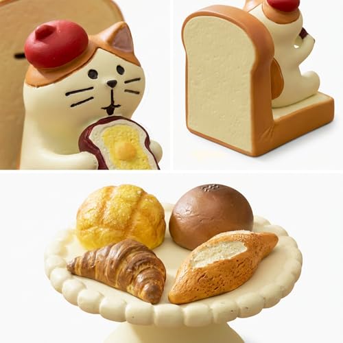 Cute Mini Bread Cat Figurine Set (Bread Set)