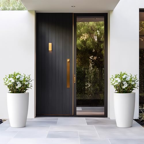 Accent Round Tapered White Concrete Planter 20.5" Tall (Pure White / 20.5"H (Single Planter))