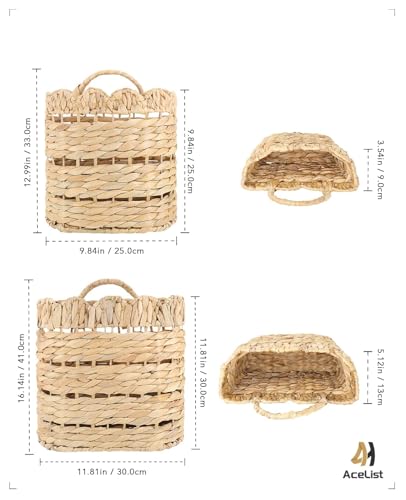 Handwoven Wall Hanging Basket for Front Door (Short Cylindrical)
