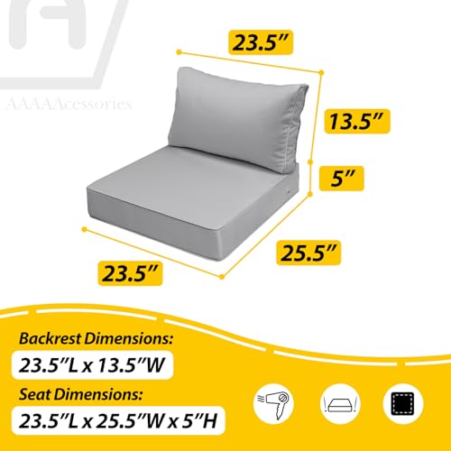 Outdoor Chair Cushions (Gray / 23.5"x25.5"x5" / 23.5"x13.5")