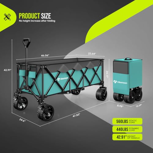 48'' Extra Large Collapsible Wagon (Turquoise)