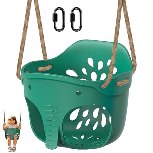 Green High Back Full Bucket Toddler Swing Seat w (Green Bucket Swing)