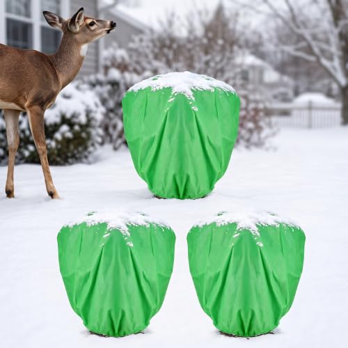 3Pcs 39.3x39.3" 70GSM Thick Plant Covers Freeze Protection for Winter Shrub (39.3in x 39.3in)