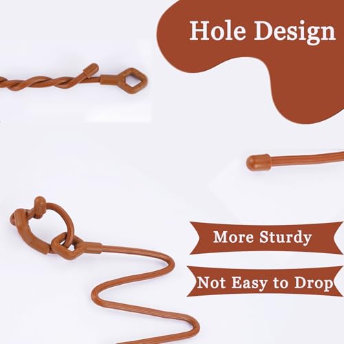 Twist Ties Silicone Cable Ties with Holes (Brown)